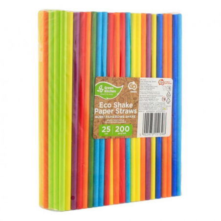 biodegradowalne kolorowe słomki papierowe do shakeów i kawy mrożonej