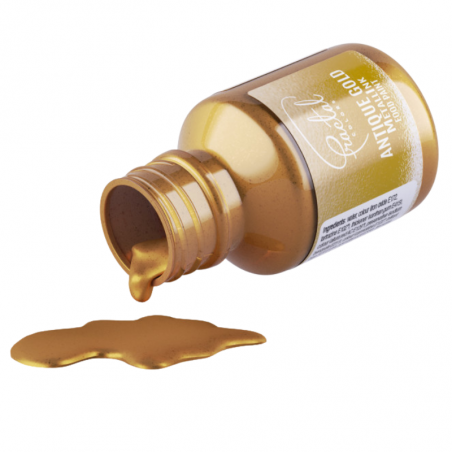 złota farbka spożywcza metallink od fractal colors - cukieteria.pl