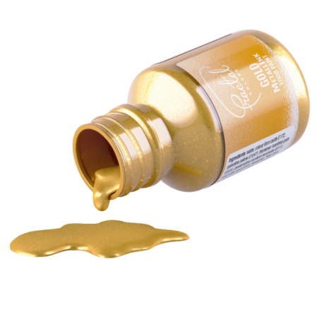 złota farbka spożywcza metallink od fractal colors - cukieteria.pl
