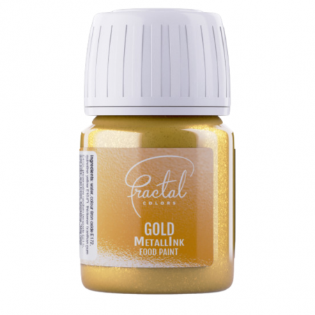 złota farbka spożywcza metallink od fractal colors - cukieteria.pl