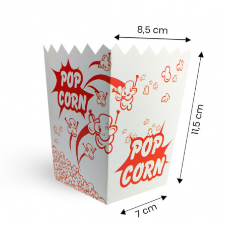 małe opakowanie na popcorn - składany kartonik na popcorn - opakowanie 100 szt. - cukieteria.pl