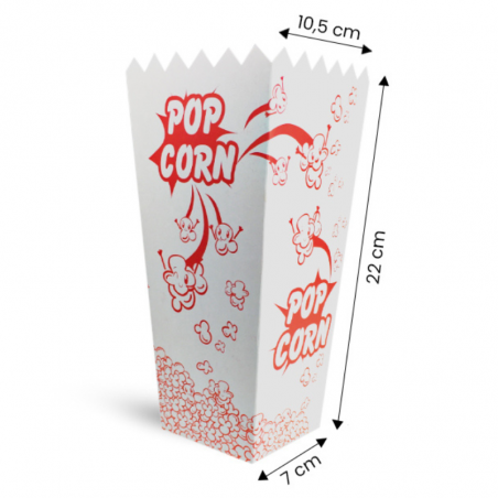 duże opakowanie na popcorn - składany kartonik na popcorn - opakowanie 100 szt. - cukieteria.pl