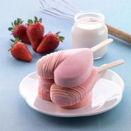 zestaw form silikonowych do lodów i ciastek na patyku - serca - cukieteria.pl