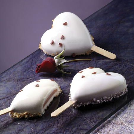 zestaw form silikonowych do lodów i ciastek na patyku - serca - cukieteria.pl