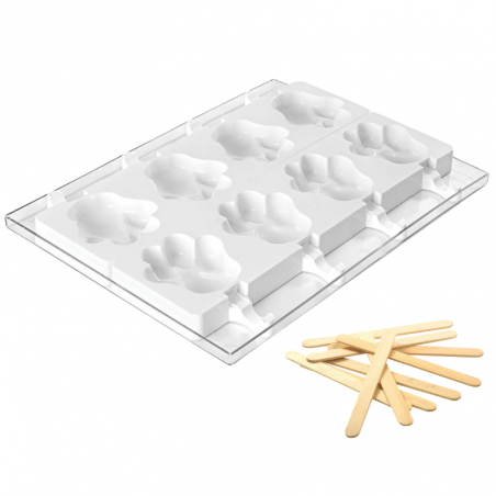 zestaw form silikonowych do lodów i ciastek na patyku - łapka - cukieteria.pl