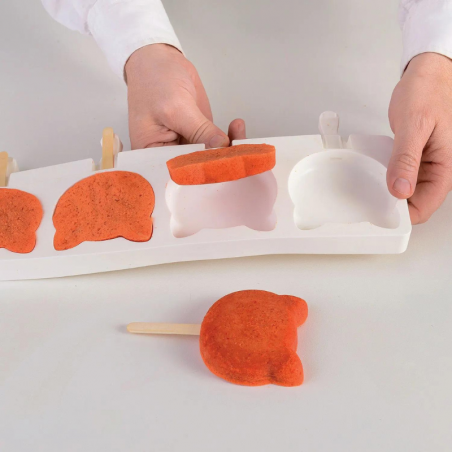 zestaw form silikonowych do lodów i ciastek na patyku - koty - cukieteria.pl