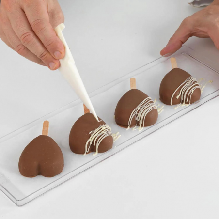 zestaw form silikonowych do mini lodów i ciasteczek na patyku - serduszka - cukieteria.pl