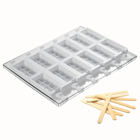 zestaw form silikonowych do lodów i ciastek na patyku - tabliczka czekolady - cukieteria.pl