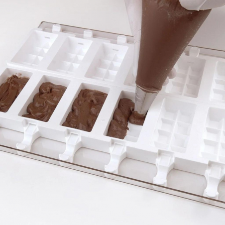 zestaw form silikonowych do lodów i ciastek na patyku - tabliczka czekolady - cukieteria.pl