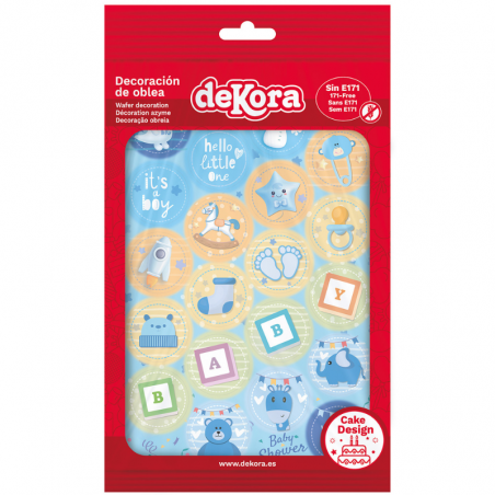 opłatki do dekoracji babeczek na baby shower dla chłopca - Cukieteria.pl