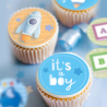opłatki do dekoracji babeczek na baby shower dla chłopca - Cukieteria.pl