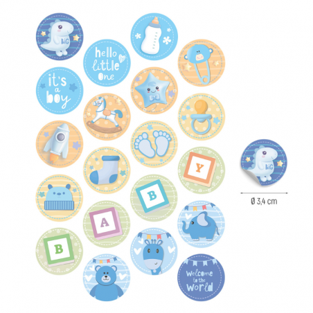 opłatki do dekoracji babeczek na baby shower dla chłopca - Cukieteria.pl