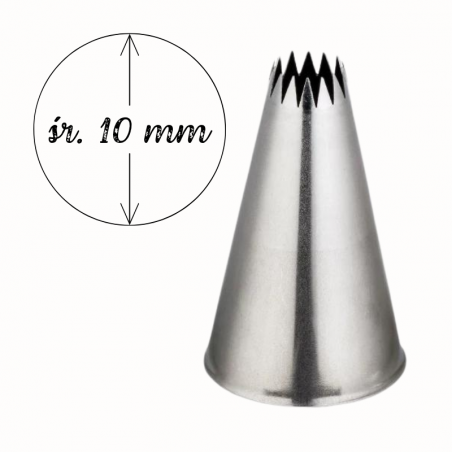 śr. 10 mm Tylka Francuska Gwiazda 62641 Thermohauser - duża dysza do dekoracji ze stali nierdzewnej - 14 ząbków