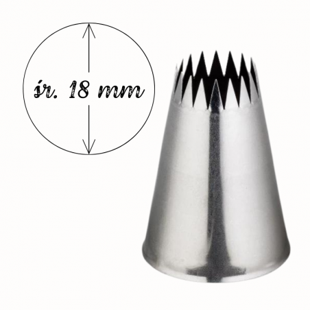 ∅ 18 mm TYLKA FRANCUSKA GWIAZA 62691 THERMOHAUSER dysza do dekoracji ze stali nierdzewnej - 18 ząbków