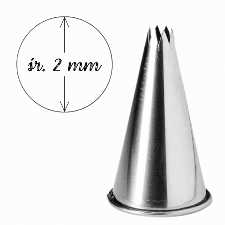 śr. 2 mm Tylka Otwarta Gwiazda z dolnym rantem - 61505 Thermohauser - dysza do dekoracji ze stali nierdzewnej