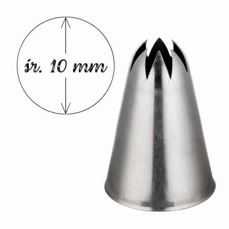 śr. 10 mm Tylka Zamknięta Gwiazda - 20722 Thermohauser - duża dysza do dekoracji ze stali nierdzewnej - 9 ząbków
