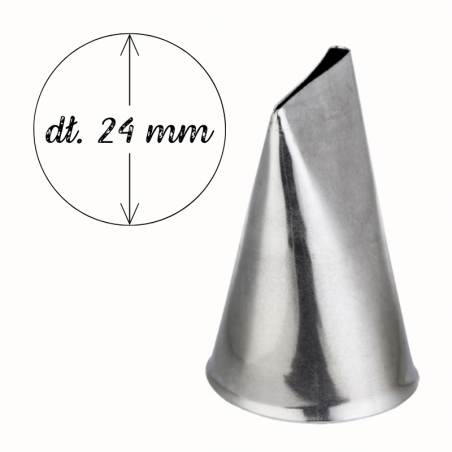 dł. 24 mm Tylka płaska do kwiatów i liści - 20648 Thermohauser - duża dysza do dekoracji ze stali nierdzewnej - 9 ząbków