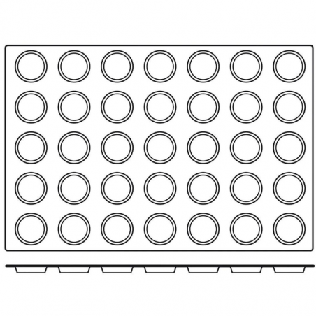 SQ044 Florentines Silikomart - cukiernicza forma silikonowa do florentynek - śr. 60 x wys. 12 mm / poj. 33 ml x 35 porcji