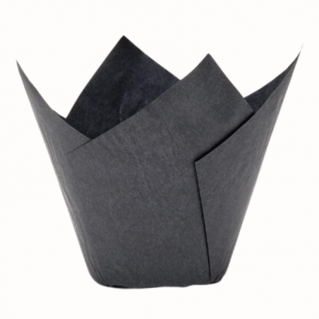 czarne papilotki tulipany do wypieku klasycznych muffinek - Cukieteria.pl