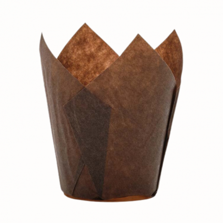 brązowa papilotka tulipan do mini muffinek - Cukieteria.pl