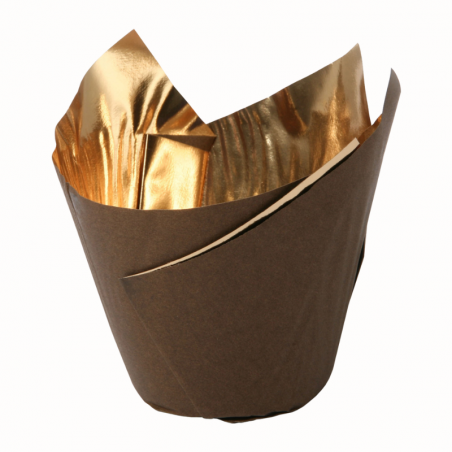 Tulipan Royal - złote papilotki do muffinek - Cukieteria.pl