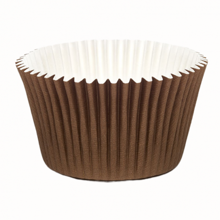 sztywne papilotki do wypieku babeczek bez stelaża - brązowe - Cukieteria.pl