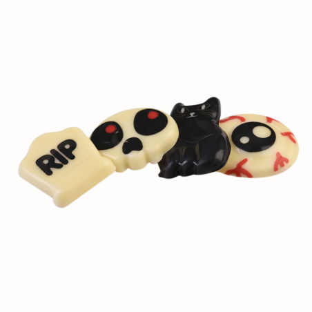 op. 72 szt. Czekoladowy zestaw na Halloween - 92016 Modecor - dekoracje z białej czekolady - dł. 25 mm
