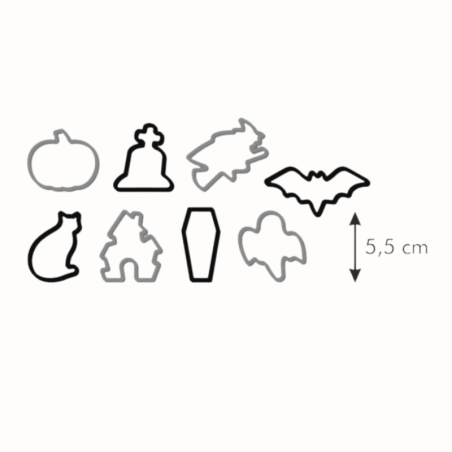 8 szt. Zestaw foremek do ciasteczek na Halloween, 630907 DELÍCIA Tescoma - dł. 55 mm