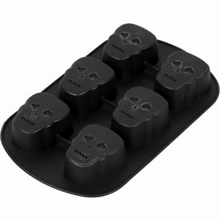 Czaszka - forma silikonowa do wypieków i deserów na Halloween - 03-0-0100 Wilton - dł. 70 x szer. 60 x wys. 35 mm x 6 porcji