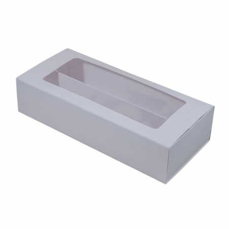 opakowanie na makaroniki z wysuwaną wkładką i okienkiem