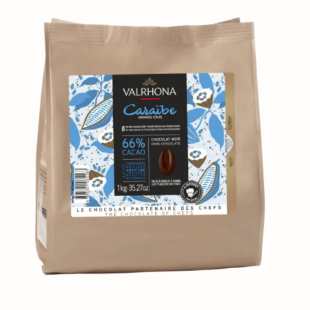 op. 1 kg Ciemna czekolada Caraïbe 66% Valrhona - Cukieteria.pl