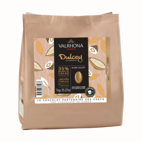 op. 1 kg Blond Dulcey 35% Valrhona - kremowa biała czekolada - Cukieteria.pl