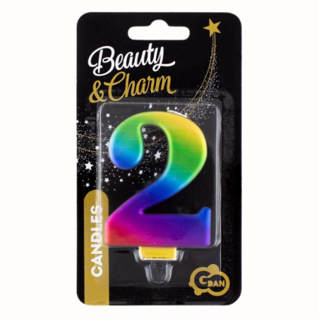 Cyfra 2 - świeczka urodzinowa Galaxy - PF-SCG2 GoDan - Cukieteria.pl