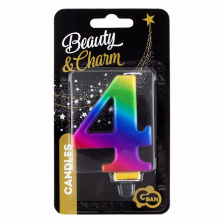 Cyfra 4 - świeczka urodzinowa Galaxy - PF-SCG4 GoDan - Cukieteria.pl