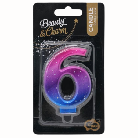 Cyfra 6 - świeczka urodzinowa Night Sky - SF-NSM6 GoDan - Cukieteria.pl