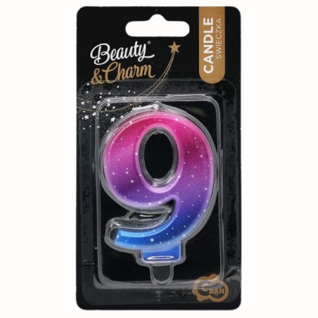 Cyfra 9 - świeczka urodzinowa Night Sky - SF-NSM9 GoDan - Cukieteria.pl
