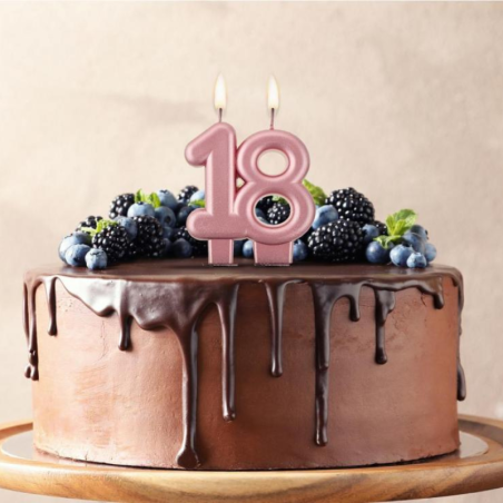 Liczba 18 - metaliczna świeczka urodzinowa PF-SCRZ18 GoDan - Cukieteria.pl