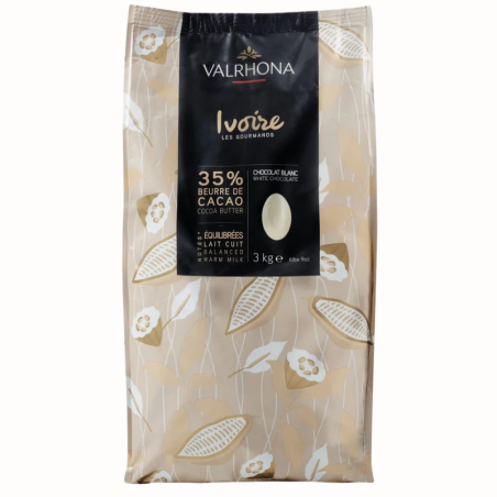 op. 3 kg Biała czekolada Ivoire 35% Valrhona - Cukieteria.pl