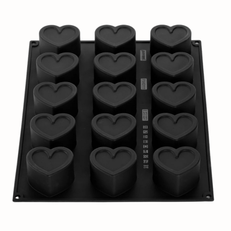 PX43111 Eros 2.0 Pavoni - walentynkowa forma silikonowa do monoporcji - serca - śr. 70 mm / poj. 130 ml x 15 porcji