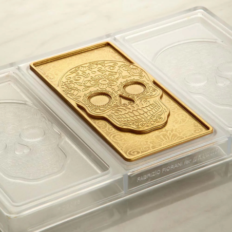 PC5068 Calaca Pavoni - forma z tritanu do tabliczek czekolady - Meksykańska Czaszka - Cukieteria.pl