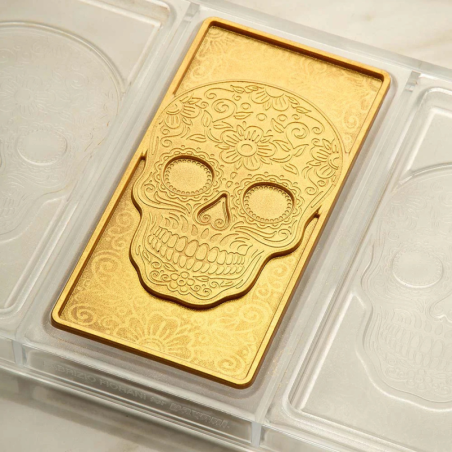 PC5068 Calaca Pavoni - forma z tritanu do tabliczek czekolady - Meksykańska Czaszka - Cukieteria.pl