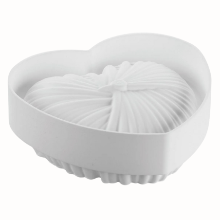 Lovely 1200 Silikomart - forma silikonowa z wykrojnikiem do walentynkowych deserów - plecione serce - dł. 182 mm / poj. 1200 ml