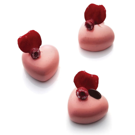 Amorini 100 Silikomart - forma silikonowa z wykrojnikiem do deserów - serce - dł. 63 x wys. 39 mm / poj. 100 ml x 8 porcji