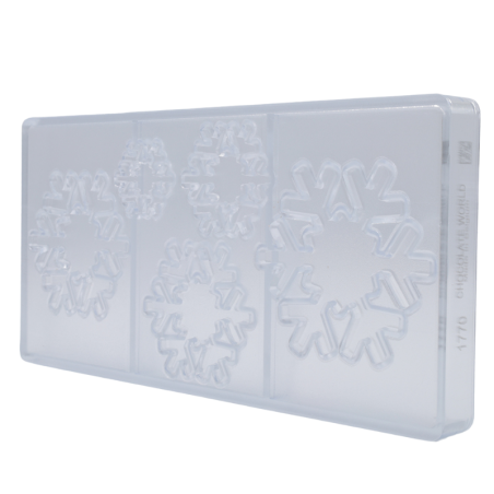 CW1770 Snowstars Callebaut - Chocolate World - forma z poliwęglanu do pralin - śnieżynki
