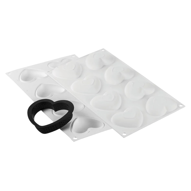Kit Tarte Ring Amore 80 Silikomart - zestaw do tartaletek - serce - Cukieteria.pl Kit Tarte Ring Amore 80 Silikomart - zestaw do tartaletek - serce - Cukieteria.pl