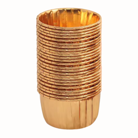 papierowe papilotki do pieczenia z powłoką aluminiową w kolorze złotym