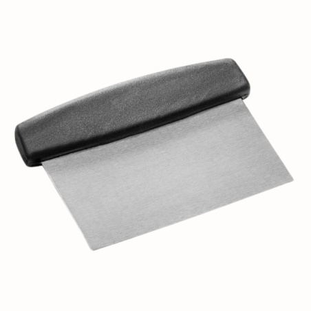 Stalowa skrobka cukiernicza z czarnym uchwytem z tworzywa - dł. 11 x szer. 13 cm - nr. kat. 31706 Thermohauser