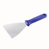 Stalowa szpachla cukiernicza z niebieskim uchwytem z tworzywa - dł. 24.5 x szer. 12 cm - nr. kat. 68695 Thermohauser