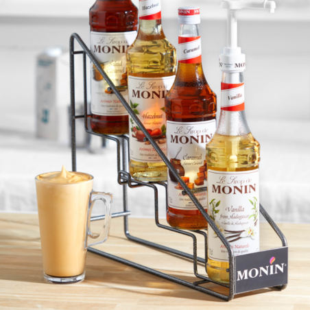 METALOWY STOJAK NA 4 SZKLANE BUTELKI SYROPÓW MONIN