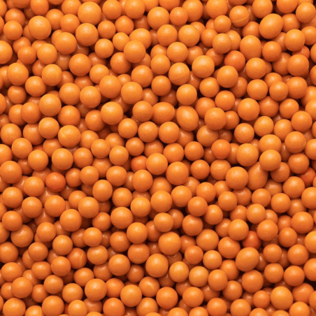 op. 50 g Groszki pomarańczowe śr. 6-8 mm - kuleczki cukrowe do dekoracji cukierniczych - Cukieteria.pl